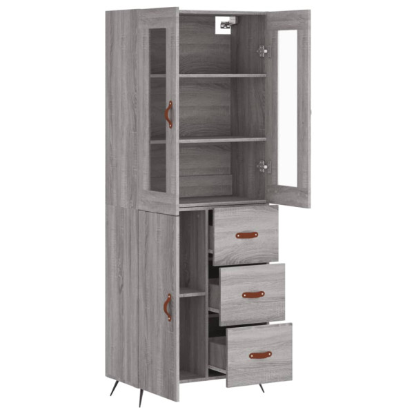 Aparador alto madera contrachapada gris sonoma 69.5x34x180 cm M 4