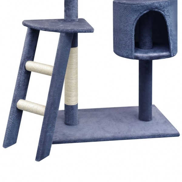 Árvore p/ gatos c/ postes arranhadores sisal 150 cm azul escuro M 3