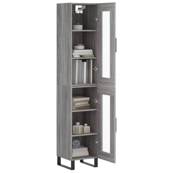 Aparador alto madera contrachapada gris Sonoma 34.5x34x180 cm M 3