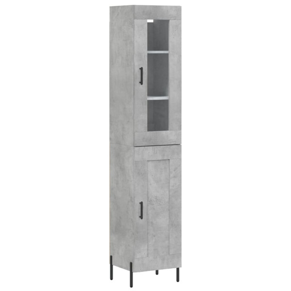 Aparador de madera contrachapada gris hormigón 34.5x34x180 cm M 2