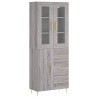 Aparador alto madera contrachapada gris sonoma 69.5x34x180 cm 2
