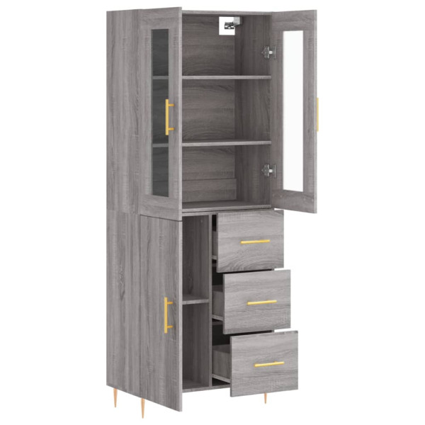 Aparador alto madera contrachapada gris sonoma 69.5x34x180 cm M 4