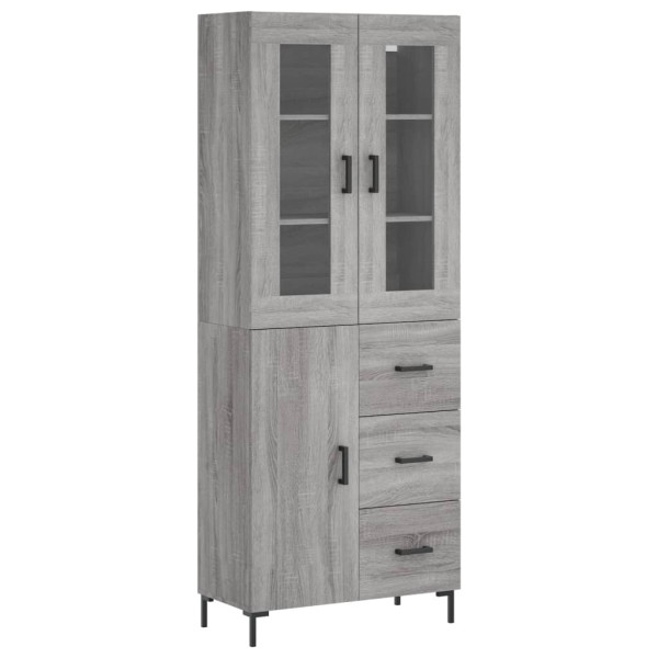 Aparador alto madera contrachapada gris sonoma 69.5x34x180 cm M 2