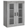 Aparador alto madera contrachapada gris sonoma 69.5x34x180 cm 5