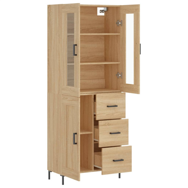 Aparador alto madera contrachapada color roble 69.5x34x180 cm M 4