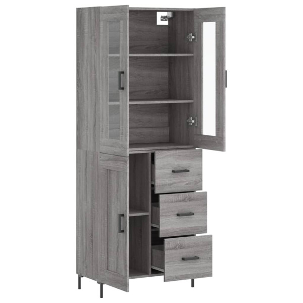 Aparador alto madera contrachapada gris sonoma 69.5x34x180 cm M 4