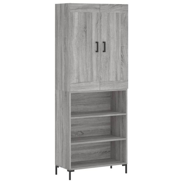 Aparador alto madera contrachapada gris sonoma 69.5x34x180 cm M 2