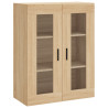 Aparador alto madera contrachapada color roble 69.5x34x180 cm 5