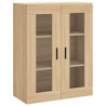 Aparador alto madera contrachapada color roble 69.5x34x180 cm 5