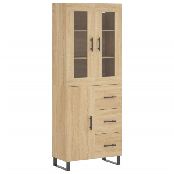 Aparador alto madera contrachapada color roble 69.5x34x180 cm M 2