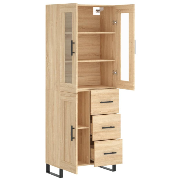 Aparador alto madera contrachapada color roble 69.5x34x180 cm M 4