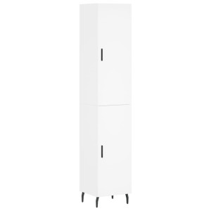 Aparador alto madera contrachapada blanco 34.5x34x180 cm H