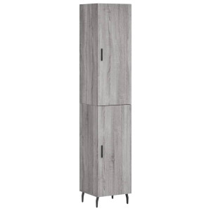 Aparador alto madera contrachapada gris Sonoma 34.5x34x180 cm H