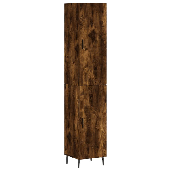 Aparador de madera contrachapada roble ahumado 34.5x34x180 cm M 2