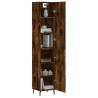 Aparador de madera contrachapada roble ahumado 34.5x34x180 cm 3