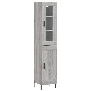 Aparador alto madera contrachapada gris Sonoma 34.5x34x180 cm H