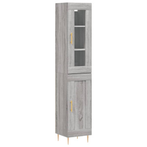 Aparador alto madera contrachapada gris Sonoma 34.5x34x180 cm H