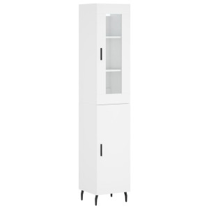 Aparador alto madera contrachapada blanco 34.5x34x180 cm H