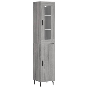 Aparador alto madera contrachapada gris Sonoma 34.5x34x180 cm H