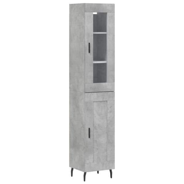 Aparador de madera contrachapada gris hormigón 34.5x34x180 cm M 2