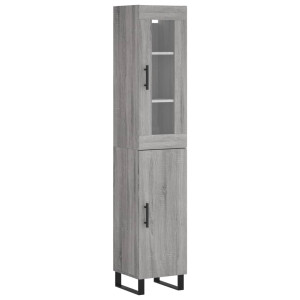 Aparador alto madera contrachapada gris Sonoma 34.5x34x180 cm H