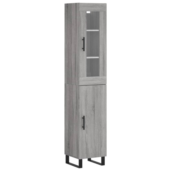 Aparador alto madera contrachapada gris Sonoma 34.5x34x180 cm M 2
