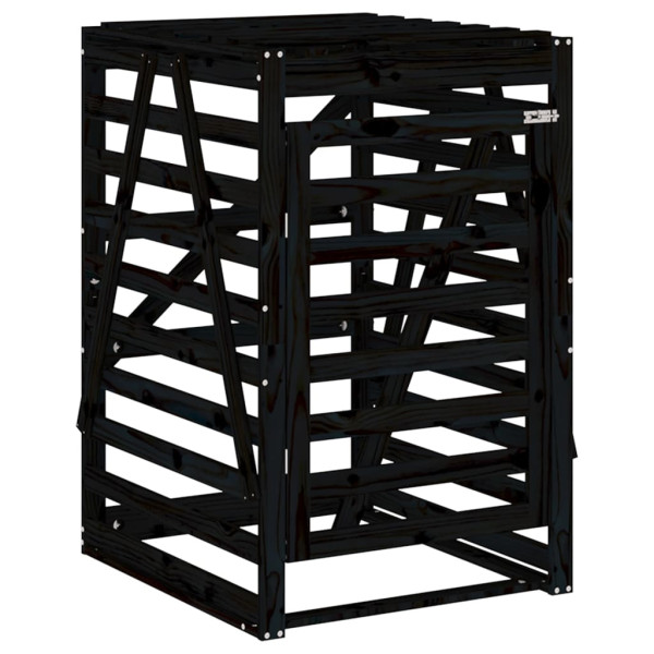 Cobertizo para cubos de basura madera pino negro 84x90x128.5 cm M 2