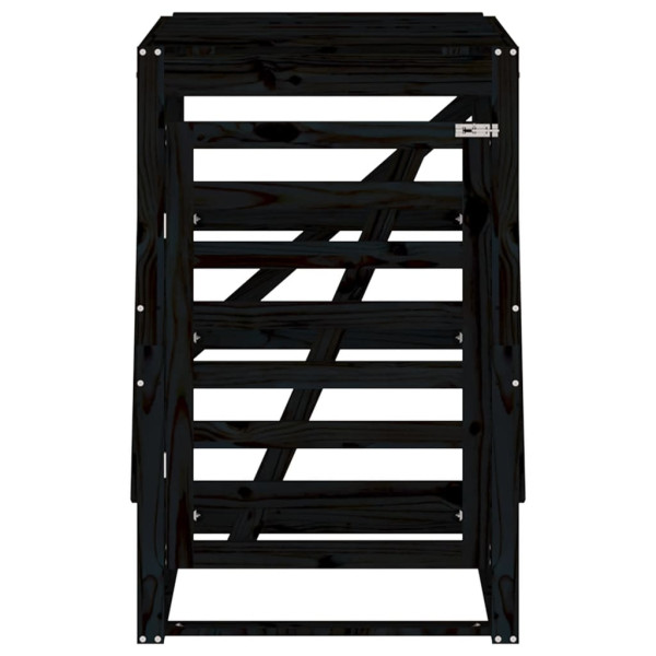 Cobertizo para cubos de basura madera pino negro 84x90x128.5 cm M 5