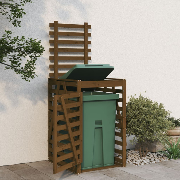 Cobertizo cubos de basura madera pino marrón miel 84x90x128.5cm M 3