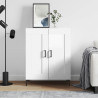 Aparador de madera contrachapada blanco brillante 69.5x34x90 cm 1