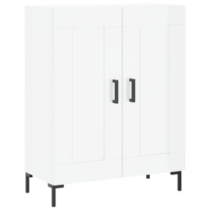 Aparador de madera contrachapada blanco brillante 69.5x34x90 cm H