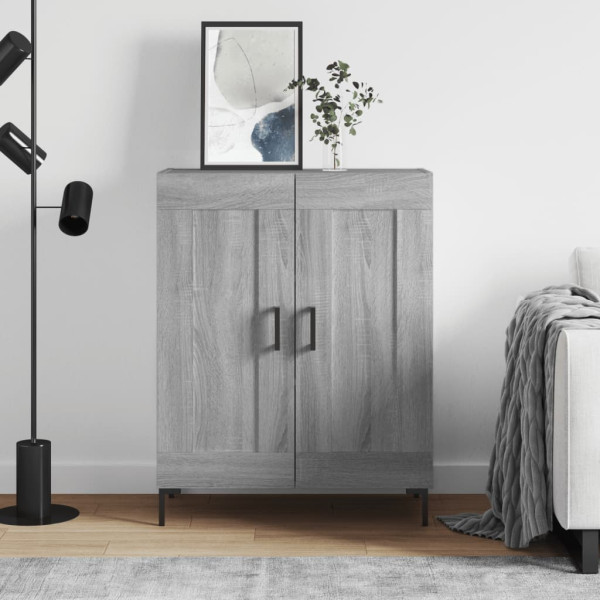 Aparador de madera de ingeniería gris Sonoma 69.5x34x90 cm D