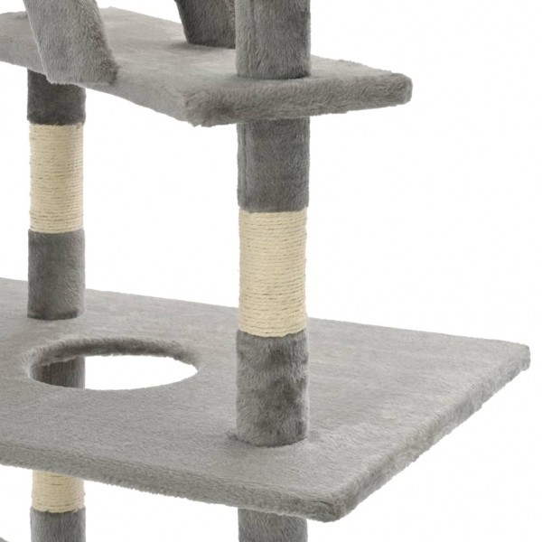 Rascador para gatos con poste rascador de sisal 230-260 cm gris M 5
