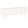 Arriate elevado de jardín madera maciza pino blanco 101x30x38cm 2