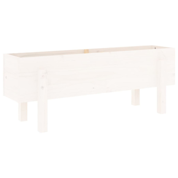 Canteiro elevado de jardim 101x30x38 cm pinho maciço branco M 4