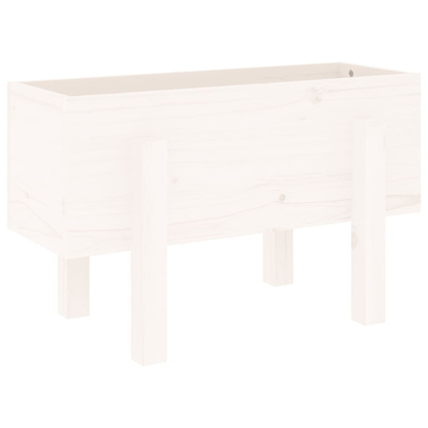 Jardinera madera maciza de pino blanco 62x30x38 cm M 2