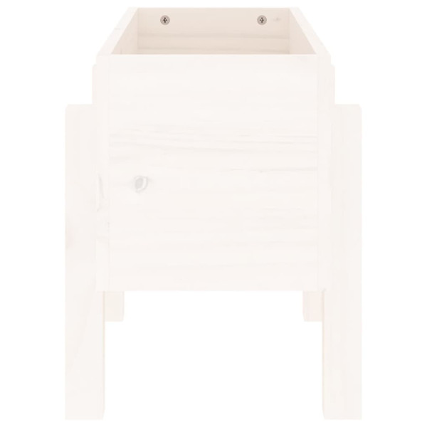 Vaso/floreira de jardim 62x30x38 cm pinho maciço branco M 4