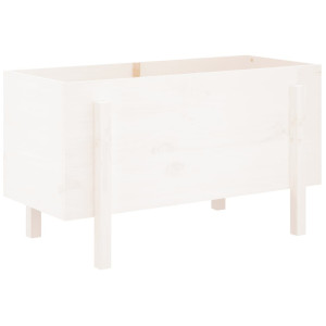 Arriate elevado de jardín madera maciza pino blanco 101x50x57cm H