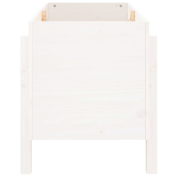 Canteiro elevado de jardim 101x50x57 cm pinho maciço branco M 4