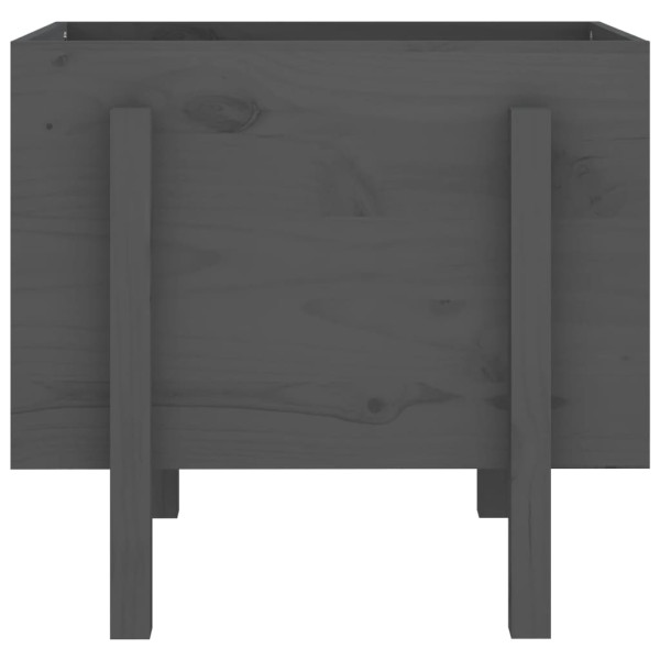 Jardinera de madera maciza de pino gris 62x50x57 cm M 4
