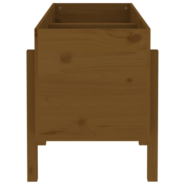 Arriate elevado de jardín madera pino marrón miel 121x50x57 cm M 4