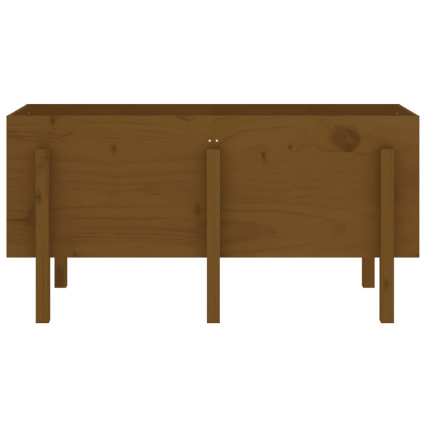 Arriate elevado de jardín madera pino marrón miel 121x50x57 cm M 5