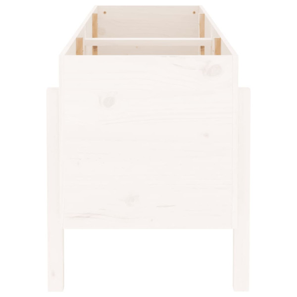 Canteiro elevado de jardim 160x50x57 cm pinho maciço branco M 4