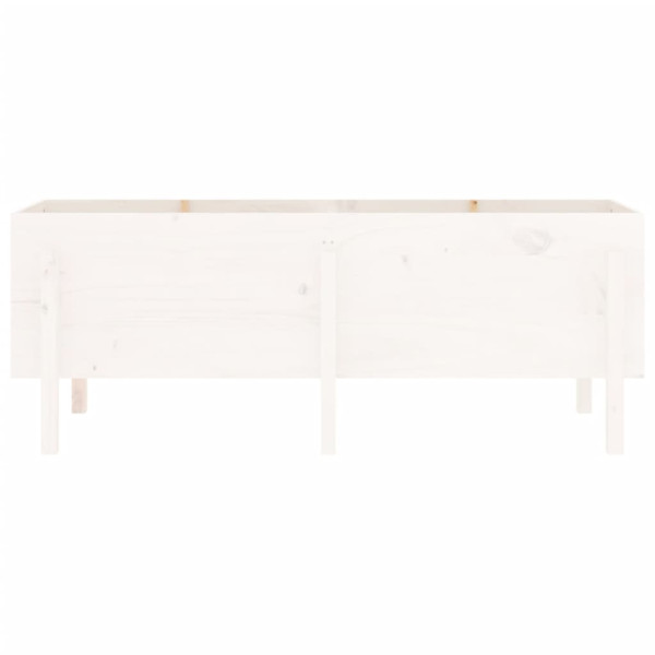 Canteiro elevado de jardim 160x50x57 cm pinho maciço branco M 5