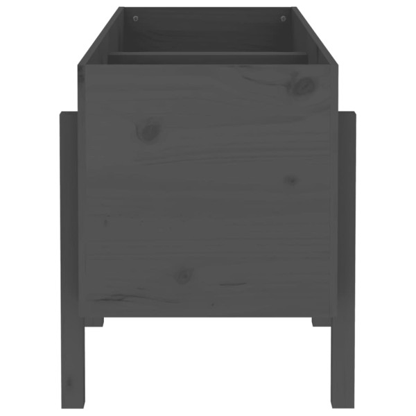 Arriate elevado de jardín madera maciza pino gris 121x50x57 cm M 4