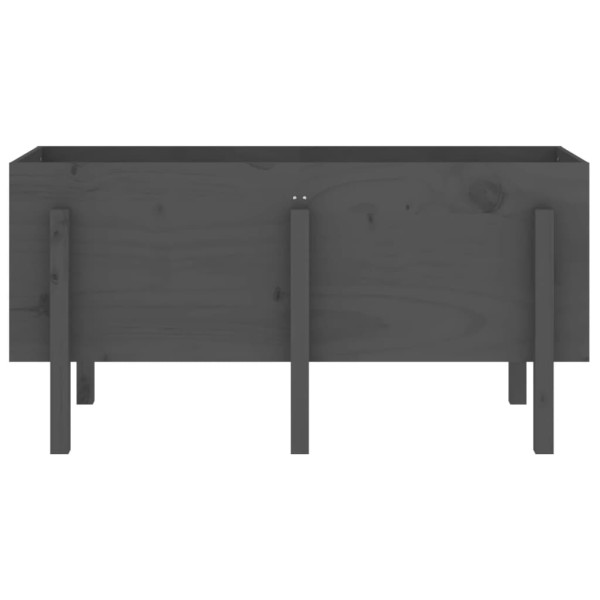 Canteiro elevado de jardim 121x50x57 cm pinho maciço cinzento M 5