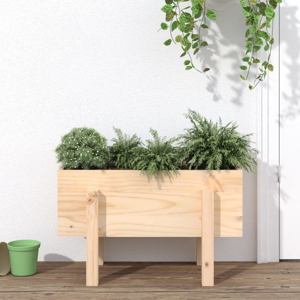 Jardinera madera maciza de pino 62x30x38 cm D