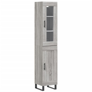 Aparador alto madera contrachapada gris Sonoma 34.5x34x180 cm H
