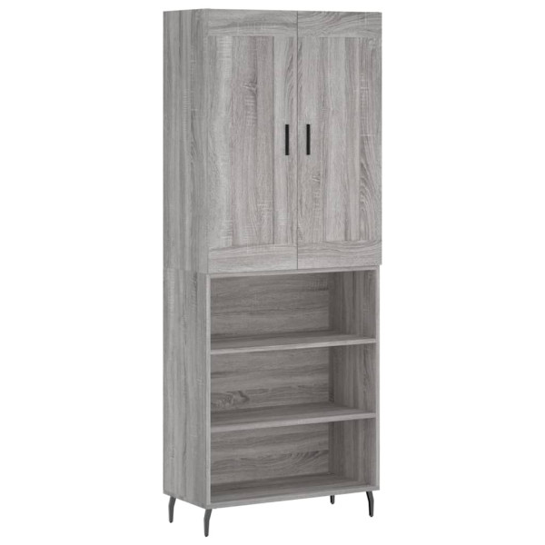 Aparador alto madera contrachapada gris sonoma 69.5x34x180 cm M 2