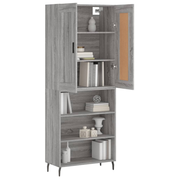 Aparador alto madera contrachapada gris sonoma 69.5x34x180 cm M 3